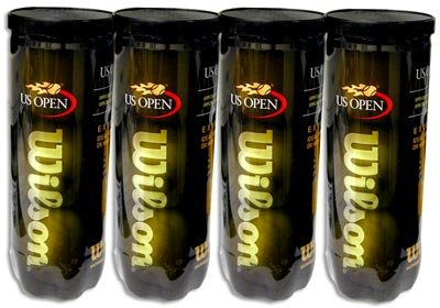 WILSON U.S. OPEN TENNIS BALLS, EXTRA DUTY-DZ. (4 TUBES OF 3 EACH)