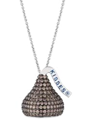 14k white gold Brown Diamonds 4ct TDW Extra Large 3D Hersheys Kiss Pendant (N/A, SI1-SI2)