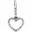 White Gold Diamond Heart Charm