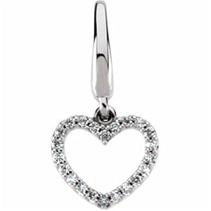 White Gold Diamond Heart Charm