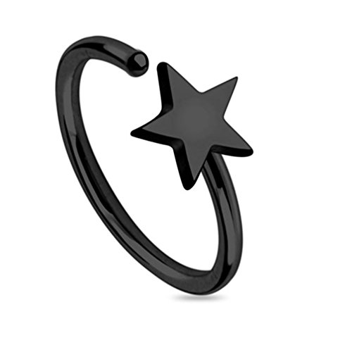 BodyJ4You 20G Nose Hoop Rainbow Star