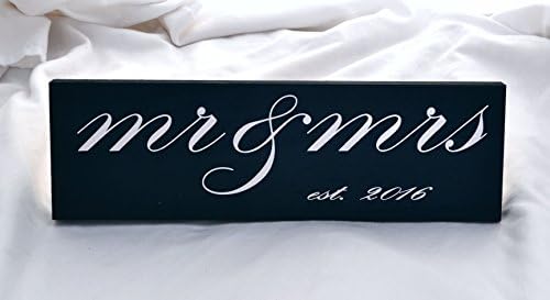 Mr and Mrs Sign - Wooden Wedding Signs - Handmade in USA By a Veteran Owned Business of Solid Premium Pine - Great Gift or Table Decoration!