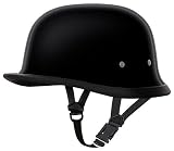 Gloss Black German Style Novelty Motorcycle Helmet - 2XL