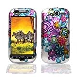 Blue Purple Flower Design Rubber Touch Phone Protector Hard Cover Case for  ....