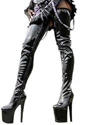 EROGANCE Lack Plateau High Heels Crotch Overknee Stiefel A3526L / EU 38