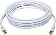 Monoprice 106316 15-Feet RG6 Quad Shield CL2 Coaxial Cable with F Type Connector - White