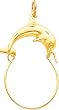 10K Yellow Gold Dolphin Charm Holder
