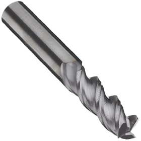 Niagara Cutter A345 Carbide End Mill for Aluminum, TiCN Coated, 3 Flutes, Square End, 13/16" Cutting Length, 5/16" Cutting Diameter
