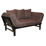 Hudson Lounger Futon Couch, Chocolate
