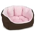 Slumber Pet Cotton/Nylon 18-Inch Dimple Plush Nesting Dog Bed, Pink