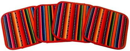 Four Manta Hand Woven Coaster Drink Set 5"x 5" Cotton Artisan Made Peru 001313
