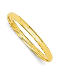 14k Gold 4/16 High Polished Hinged Bangle Bracelet