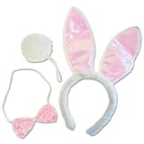 Bunny Hasen Kostüm Hase Ohren Fliege Puschelschwanz