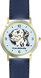 IMAGE OF Dalmatian (SC) Dog - WATCHBUDDY® DESIGNER DELUXE TWO-TONE THEME WATCH - Arabic Numbers-AQUA MARINE STYLE - Pale Blue Dial with Blue Leather Strap-Children's Size-Small ( Boy's Size & Girl's Size )