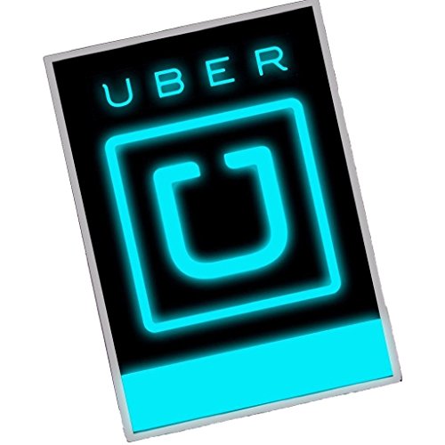 Veezy Illuminated Uber Sign Glowing Blue Decal 34 feet Trade-Dress for Rideshare Driver with Extension Cord