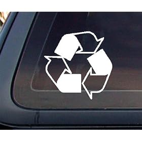 Recycle Logo Car Decal / Sticker -White