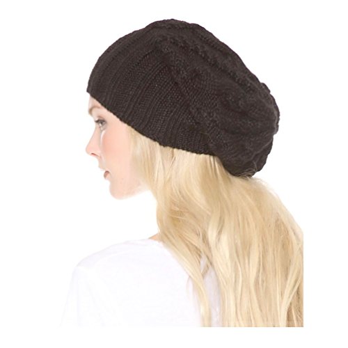 Warm Fashion Black Knitted Beanies Hat for Women