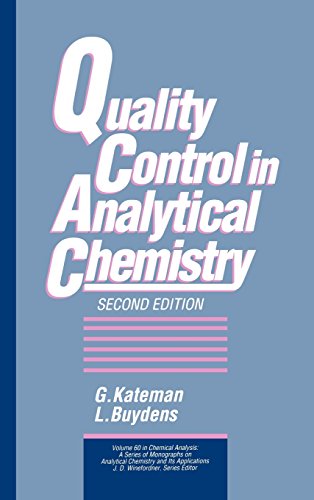 Quality Control in Analytical Chemistry (Chemical Analysis: A Series of Monographs on Analytical Chemistry and Its Applications), by G. Ka