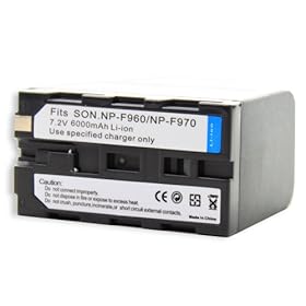 Fosmon BP-18089 High-Capacity Extended Life Replacement Battery Pack Compatible with Sony NP-F960 / NP-F970 / NP-930 / NP-F930 / NP-F950 (6000mAh)