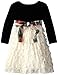 Bonnie Jean Little Girls' Dress Black Stretch To Ivory Eyelash Skirt