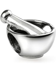 Sterling Silver Ohm Mortar & Pestle Bead Charm AAY005