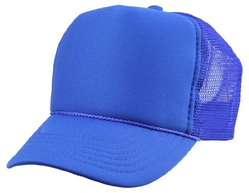 Blank Hat 5 Panel Summer Mesh Youth Cap in Royal