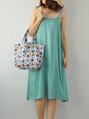 インド綿 レーヨンキャミワンピ 無地 グリーン ロング丈(100cmサイズ)