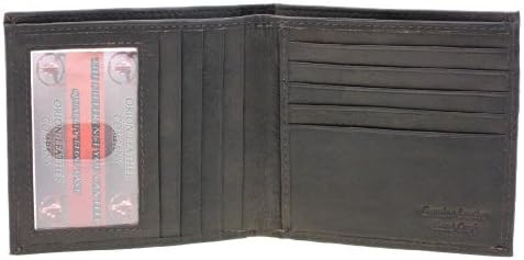 Men's Genuine Buff-Cow Leather Euro Hipster Wallet