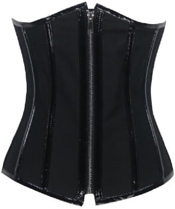 BJ1230 Corsets Women's Black Cotton Steel Boned Fashion Lace Underbust Corset U28G XL Black