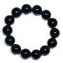 14mm Black Onyx Beaded Stretch Bracelet, 7"