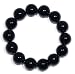 Jewelry : 14mm Black Onyx Beaded Stretch Bracelet, 7"