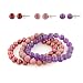 Amethyst, Rhodolite and Freshwater Cultured Pearl Stretch Bracelets and Stud Earrings 3-Piece Set