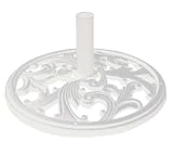 Arden Freestanding Cast Iron Umbrella Base, 45 Pound, White