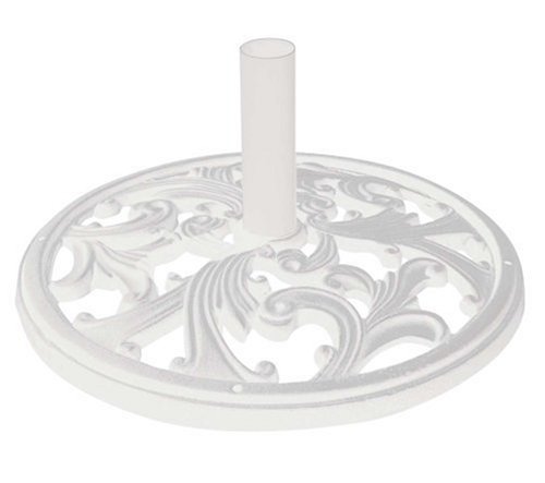 Arden Freestanding Cast Iron Umbrella Base, 45 Pound, White