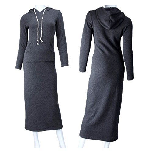 ナナコレクション Nana_Collection 2015 秋 フード付き ロング丈 選べる長さ ワンピ ドレス 長袖 無地 薄手 着心地がいい 楽ちん マタニティ 大きいサイズ 女性 ワンピース チュニック