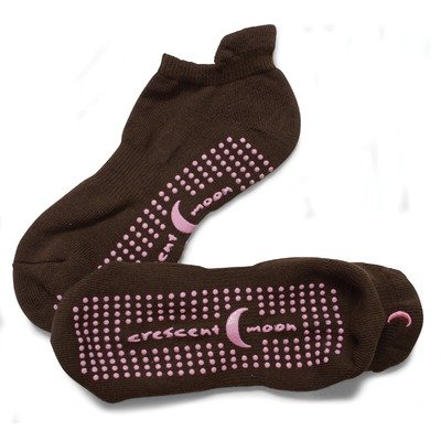 ExerSock Small Yoga and Pilates Socks For Women in Brown / Pink (3-Pack)
