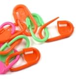 OPCC Pack of 50pcs Small Size Random Color Lock Plastic Ring Markers for Knitting 50pcs Knitting Crochet Locking Stitch Markers