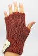 Handmade Artisan Pure Alpaca Natural Fiber Fingerless Gloves - Knitted by Hand in Vintage Terracotta (Women/Teens)