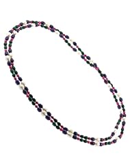 Freshwater Pearl Necklace in Assorted Dyed Colors (Purple, Green, Pink) - 5-8mm, 60" Length