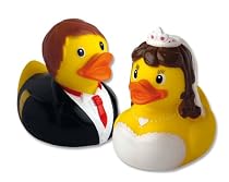 2er Set Quietsche-Enten 'Brautpaar'
