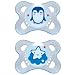 MAM 523311 - Night Silikon 0-6, Schnuller, f�r Jungen, Doppelpack, farblich sortiert - BPA frei
