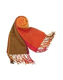 Basile Geometric Wool and Cashmere Fringed Long Scarf Red