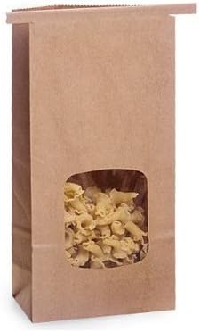 Kraft 1 Lb. Tin Tie Bakery Bag w/ Window - 25 Pack