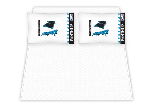 Best Quality Micro Fiber Sheet Set - Carolina Panthers NFL /Color White Size Queen