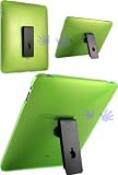 HHi iPad Crystal Clear Hard Case with Muti-Function View Stand Mount - Clear Apple Green