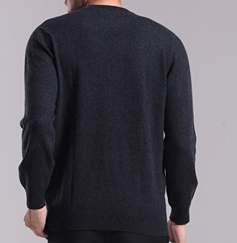 METERDE Men's Black Soft Cashmere Colorblock Pullover Sweater Jumper M