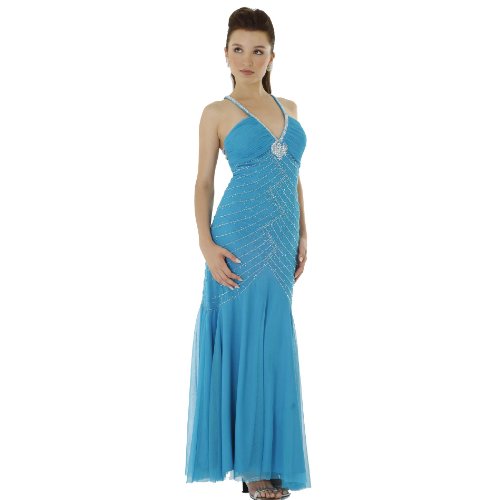 Formal Evening Gown. Beaded Dress for Prom - Party Dress by Sean Collection (8849) PEACOCK