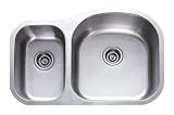 31 Inch Stainless Steel Undermount 30/70 Double Bowl Kitchen Sink - 16 Gauge