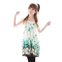 my closet　当店オリジナル仕様　ふんわり花柄シフォンチュニックキャミワンピース ブルー