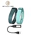 Bandcase Set Large L 1pc Slate 1pc Teal 1pc Replacement Bands with Clasps for Fitbit Flex Only a Charging Cable No Tracker/ Wireless Activity Bracelet Sport Wristband Fit Bit Flex Bracelet Sport Arm Band Armband